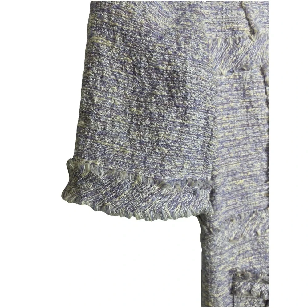 Teri Jon by‎ Rickie Freeman Metallic Tweed Geo Stripe Dress Womens Size 8 - Picture 6 of 11